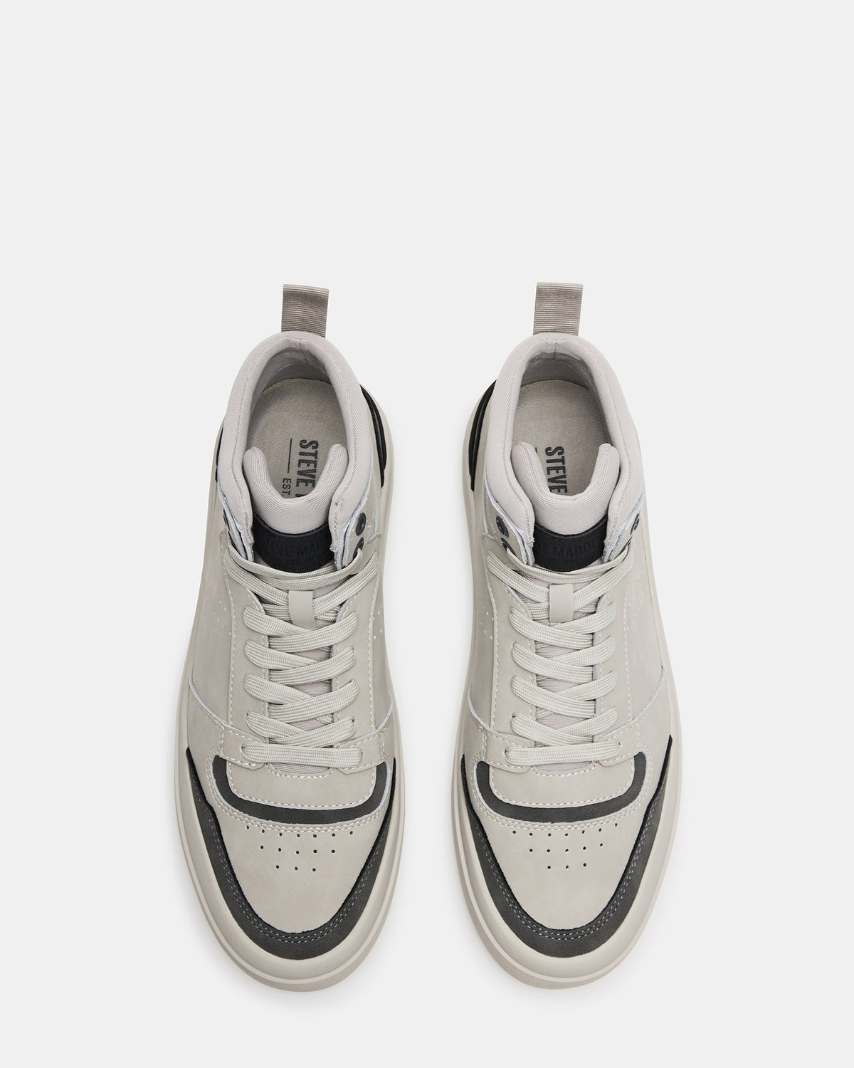 Steve Madden DERICK Light Grey Men's Lace-Up High-Top Sneakers