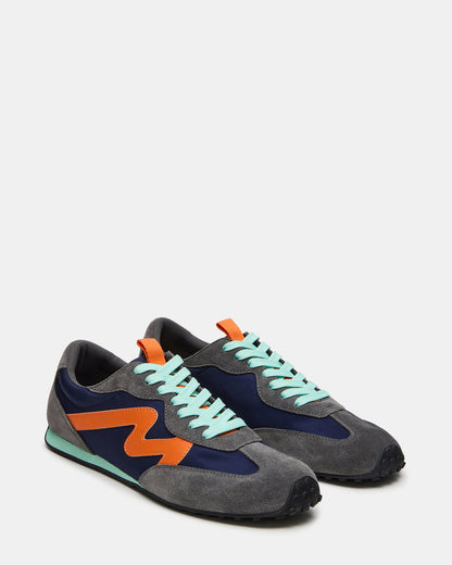 Steve Madden CYRUS Grey Multi Low-Top Lace-Up Men's Sneaker
