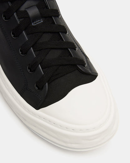 Steve Madden MACRAE Black Leather Men's Low-Top Fashion Sneaker