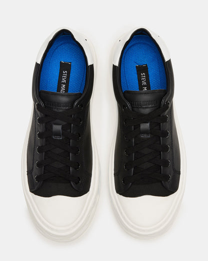 Steve Madden MACRAE Black Leather Men's Low-Top Fashion Sneaker