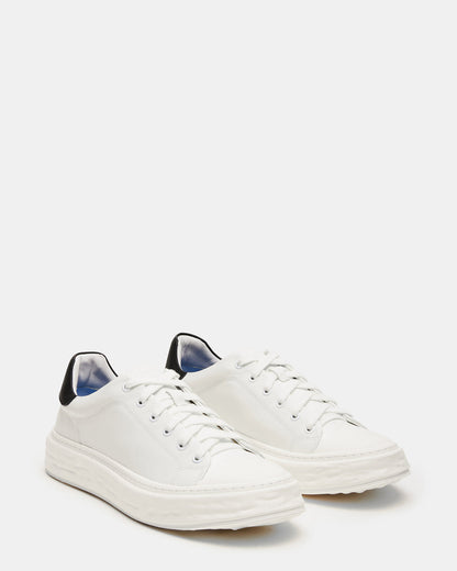 Steve Madden MACRAE White Leather Men's Low-Top Fashion Sneaker