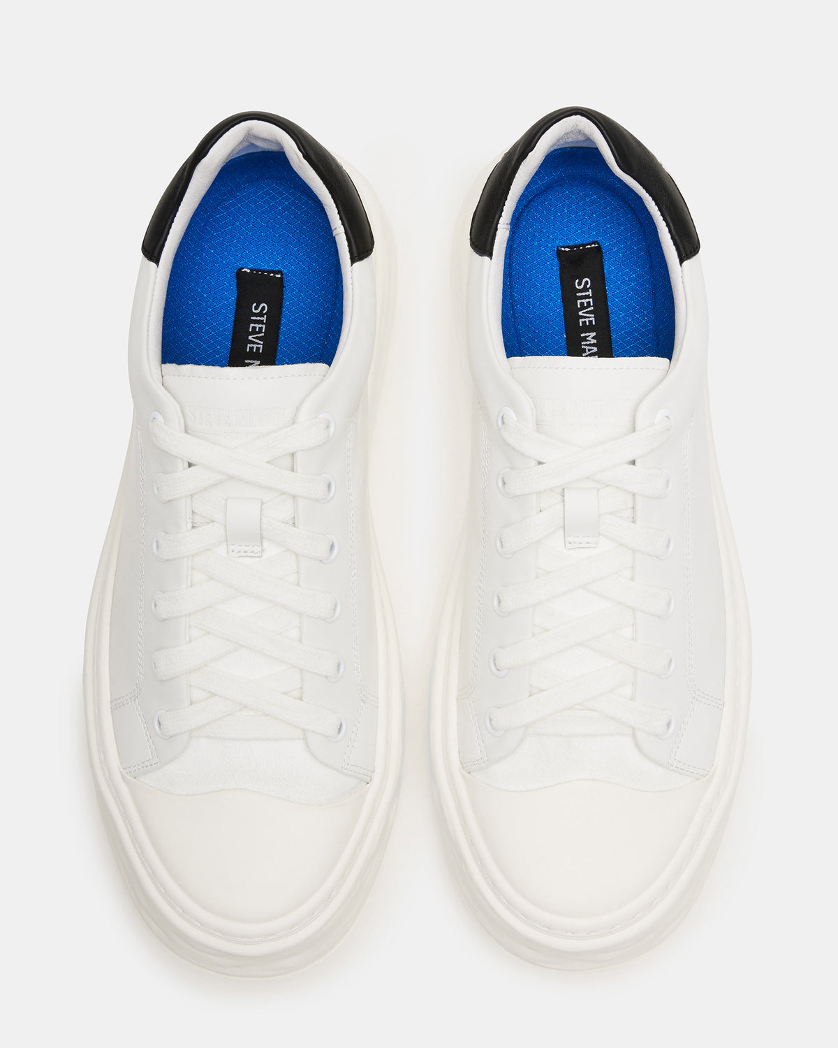 Steve Madden MACRAE White Leather Men's Low-Top Fashion Sneaker