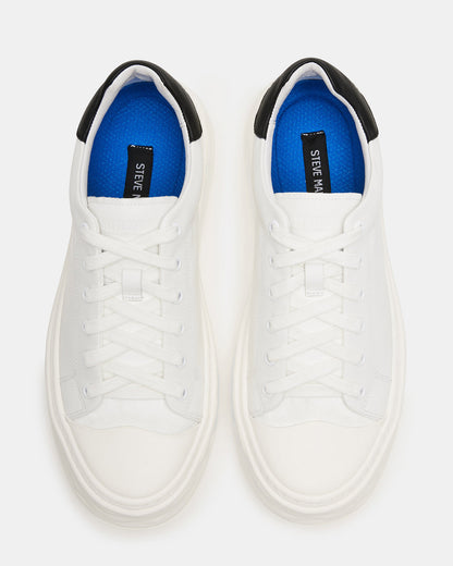 Steve Madden MACRAE White Leather Men's Low-Top Fashion Sneaker