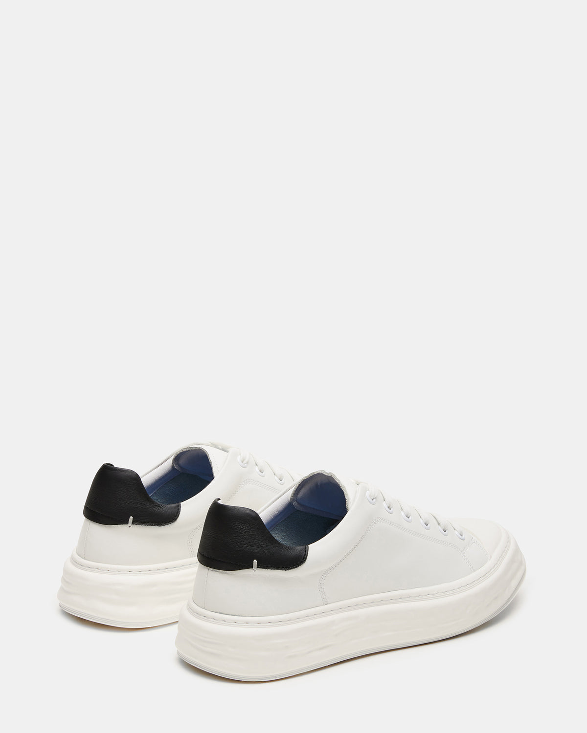 Steve Madden MACRAE White Leather Men's Low-Top Fashion Sneaker