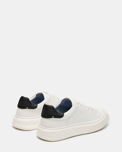 Steve Madden MACRAE White Leather Men's Low-Top Fashion Sneaker