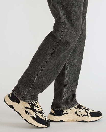 Steve Madden SALVADOR Black/White Low-Top Lace-Up Men's Sneaker