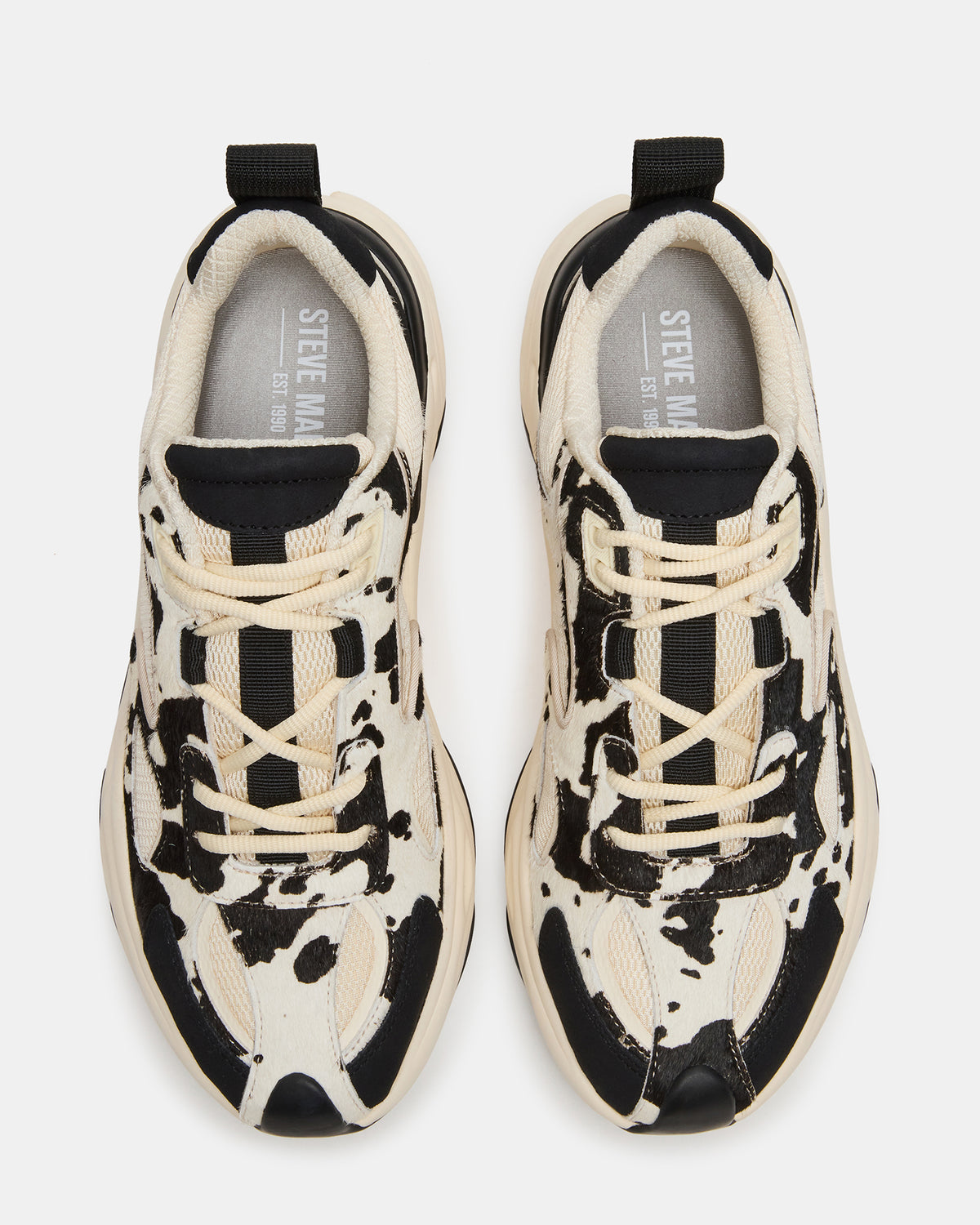 Steve Madden SALVADOR Black/White Low-Top Lace-Up Men's Sneaker