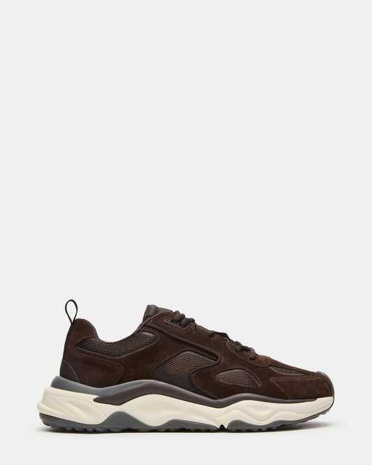 Steve Madden SALVADOR Brown Low-Top Lace-Up Men's Sneaker