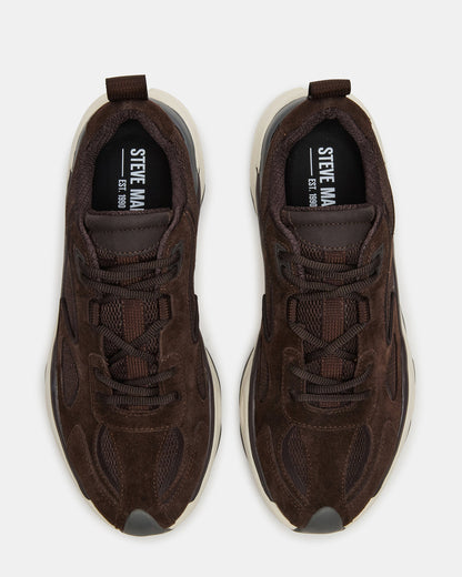 Steve Madden SALVADOR Brown Low-Top Lace-Up Men's Sneaker