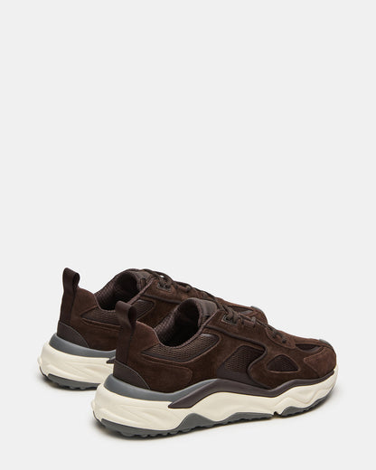 Steve Madden SALVADOR Brown Low-Top Lace-Up Men's Sneaker