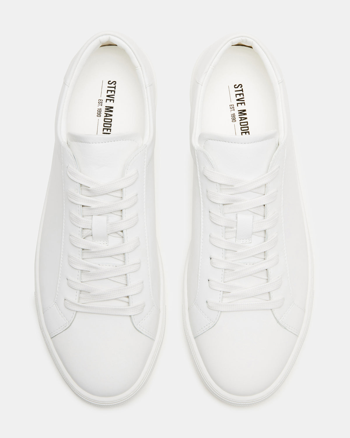 Steve Madden BONDD White Leather Low-Top Men's Sneaker