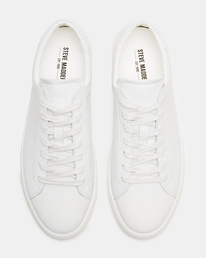 Steve Madden BONDD White Leather Low-Top Men's Sneaker