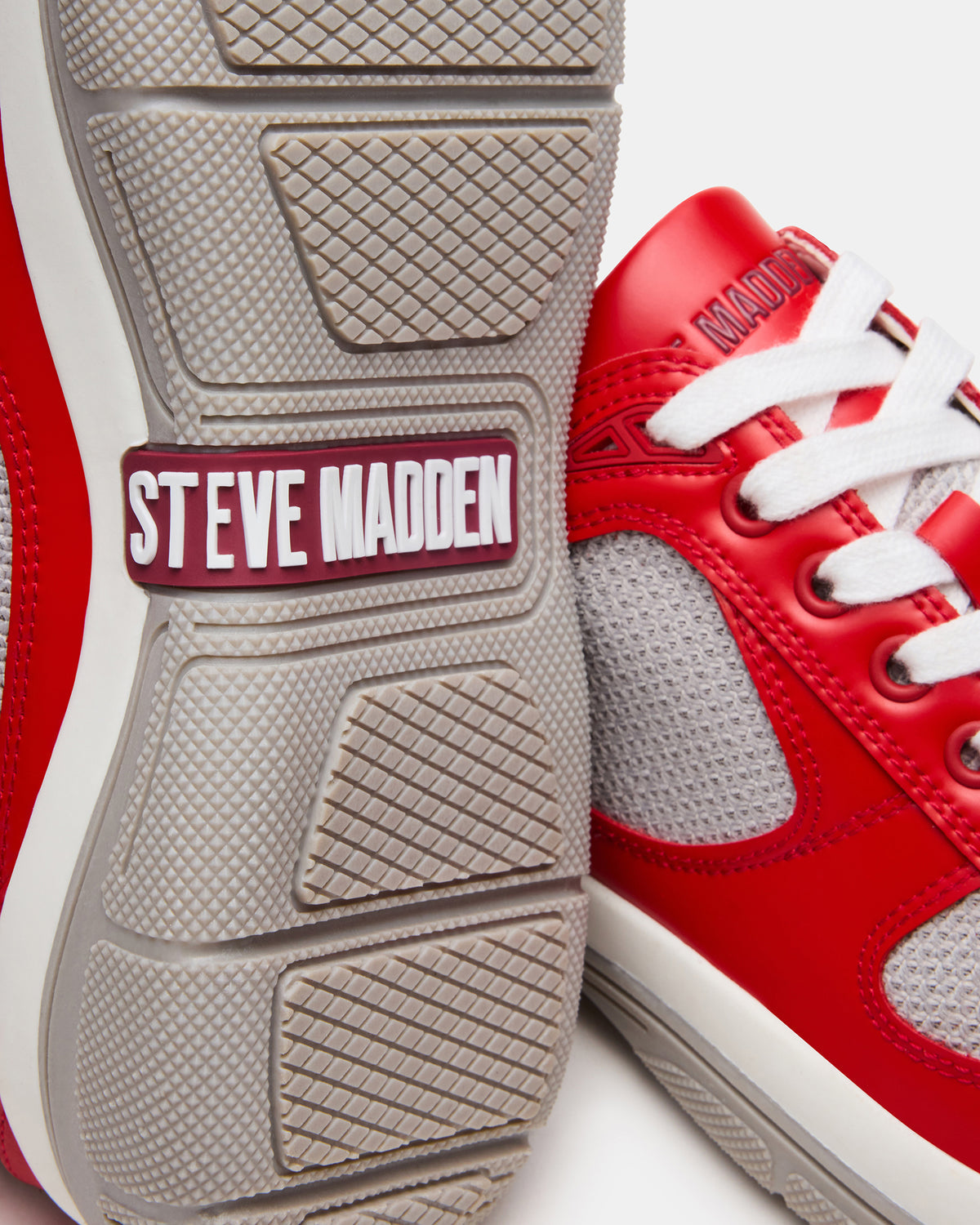 Steve Madden PICOLO Red Low-Top Lace-Up Men's Sneaker