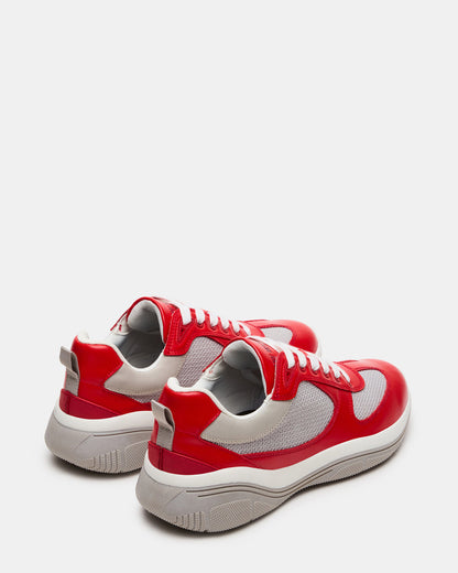 Steve Madden PICOLO Red Low-Top Lace-Up Men's Sneaker