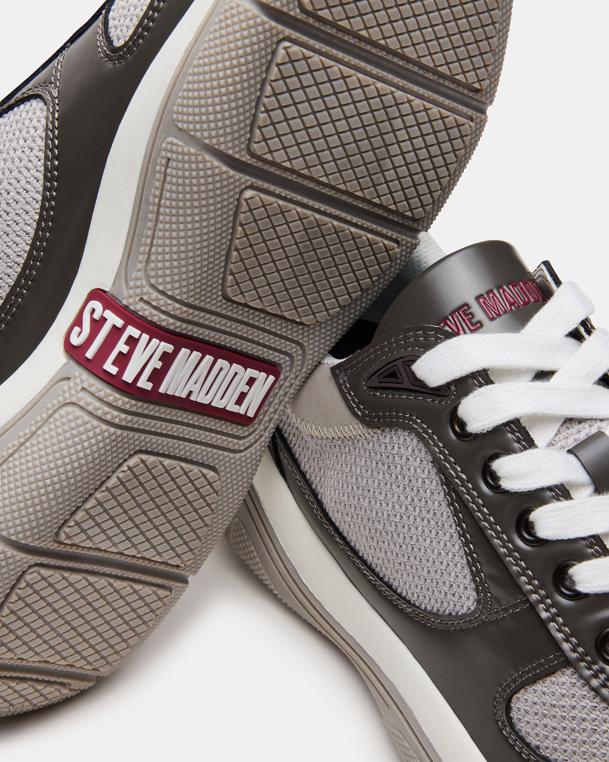 Steve Madden PICOLO Grey Low-Top Lace-Up Men's Sneaker