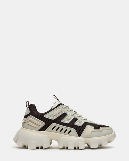 Steve Madden PONCE Cream Multi Chunky Sole Lace Up Men's Sneaker