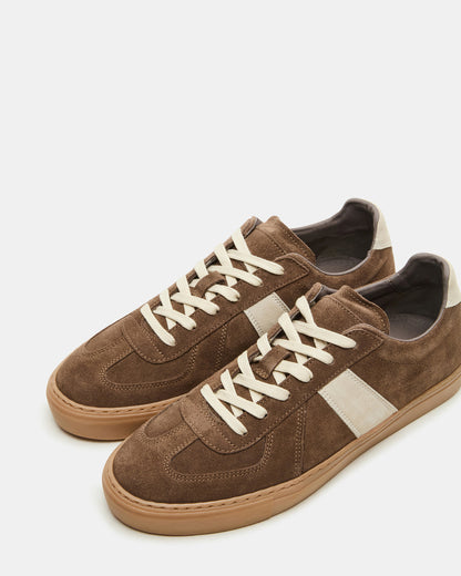 Steve Madden BRADY Taupe Suede Low-Top Lace-Up Men's Sneaker