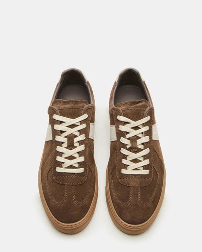 Steve Madden BRADY Taupe Suede Low-Top Lace-Up Men's Sneaker