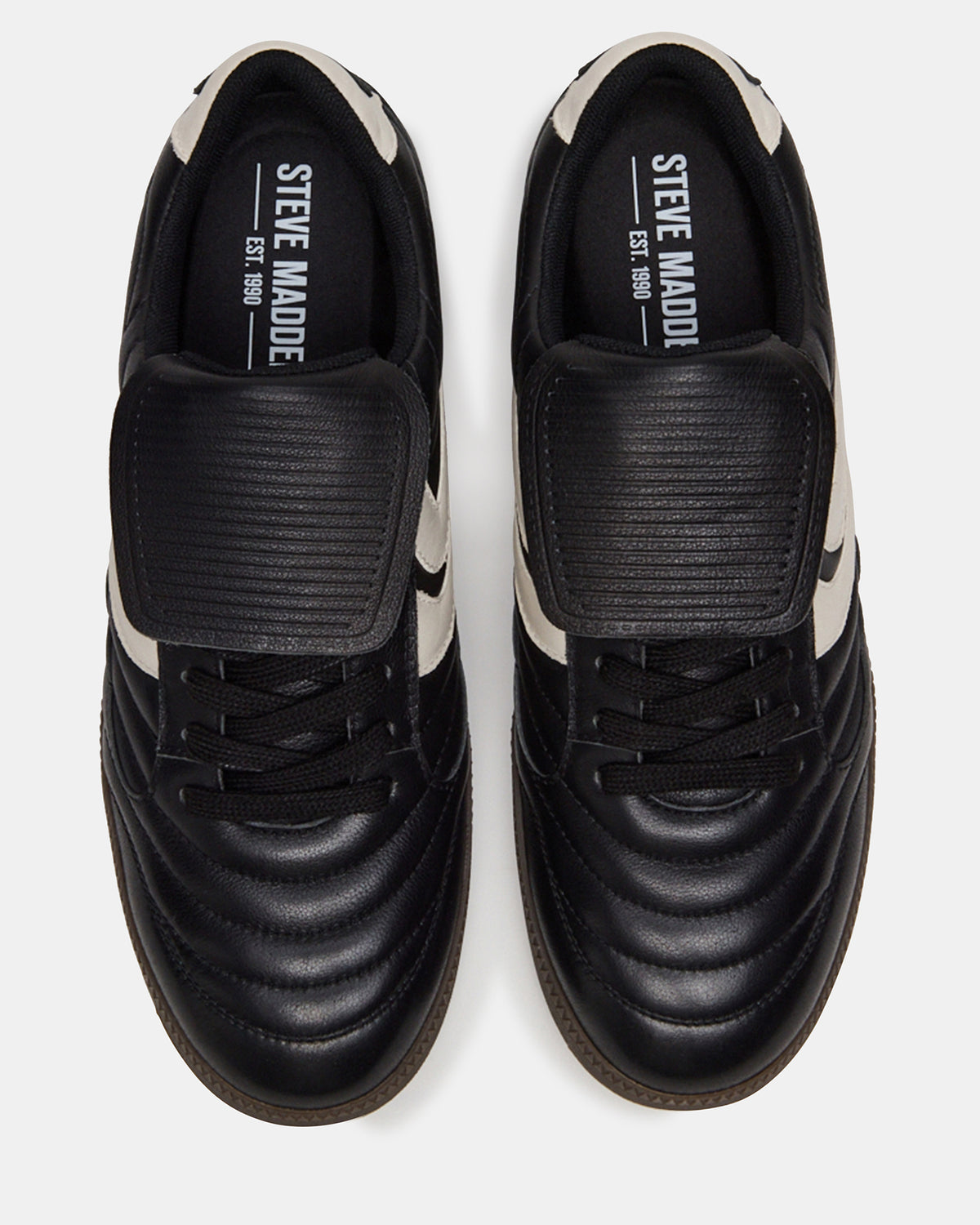 Steve Madden JANOS Black Leather Low-Top Lace-Up Men's Sneaker