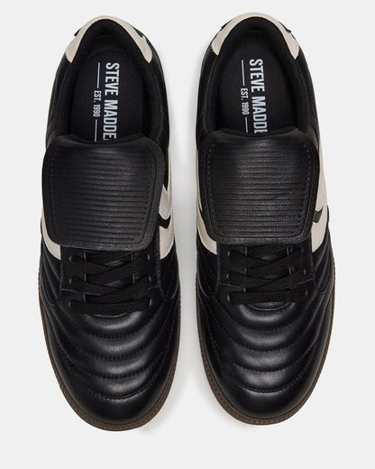 Steve Madden JANOS Black Leather Low-Top Lace-Up Men's Sneaker