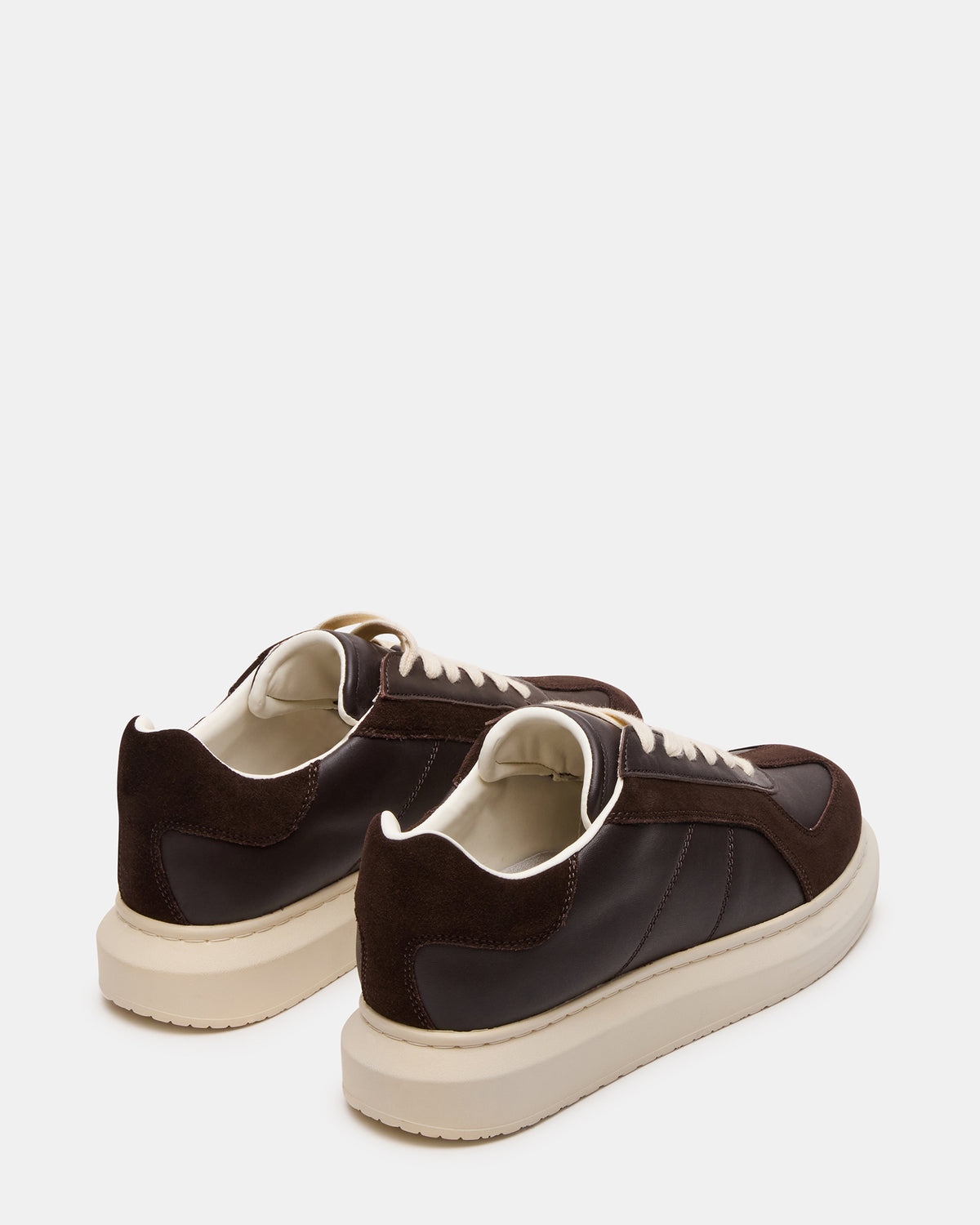 Steve Madden MINOU Brown Leather Low-Top Lace-Up Men's Sneaker