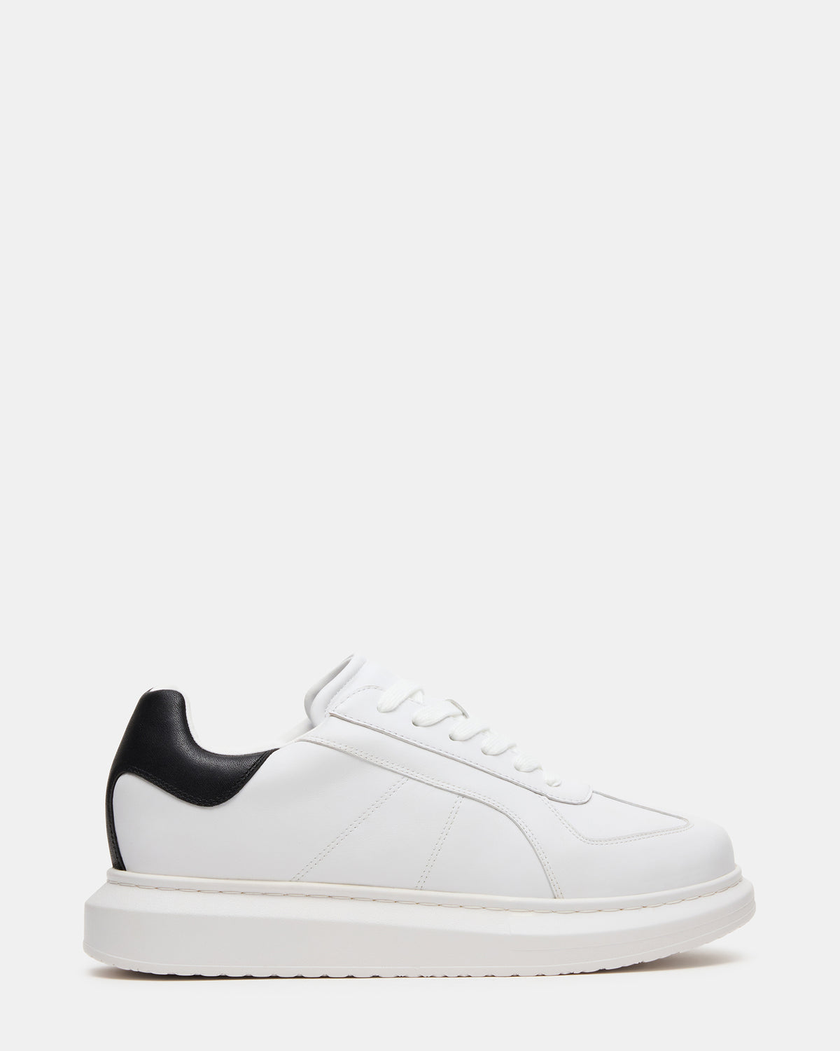 Steve Madden MINOU White/Black Low-Top Lace-Up Men's Sneaker