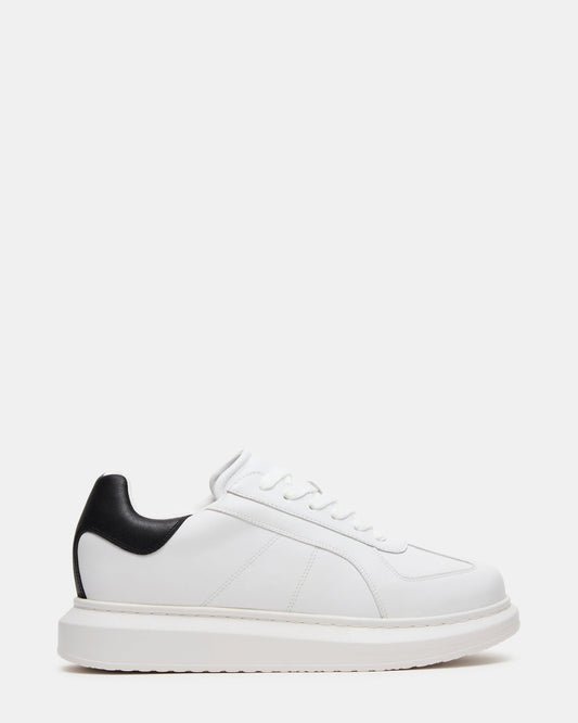 Steve Madden MINOU White/Black Low-Top Lace-Up Men's Sneaker