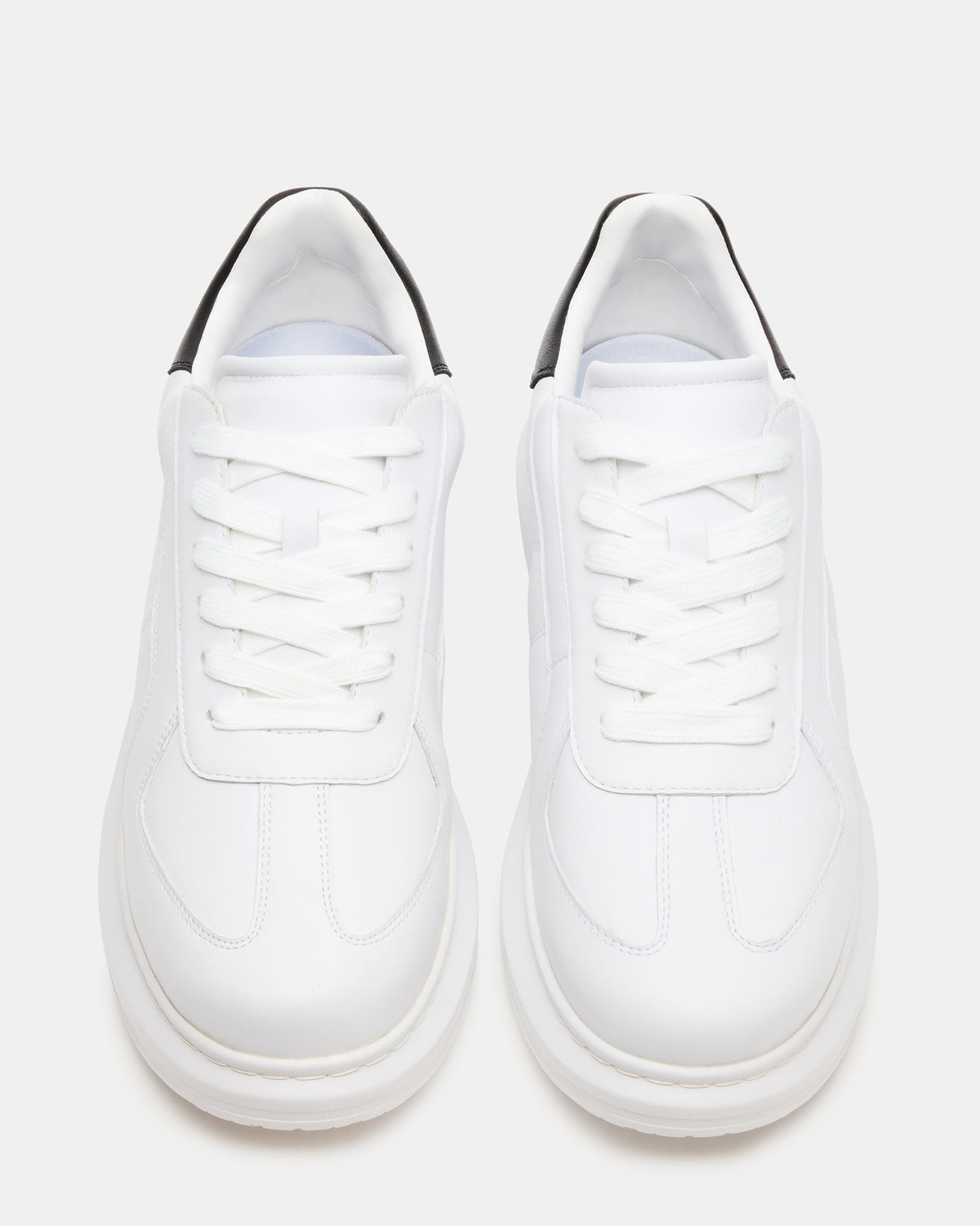 Steve Madden MINOU White/Black Low-Top Lace-Up Men's Sneaker
