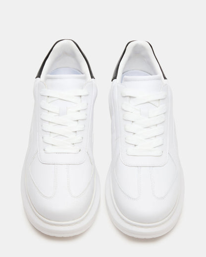 Steve Madden MINOU White/Black Low-Top Lace-Up Men's Sneaker