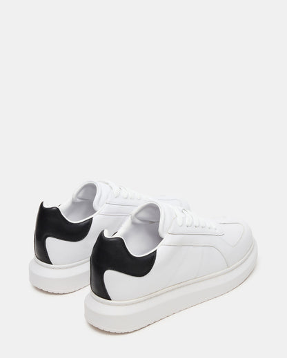Steve Madden MINOU White/Black Low-Top Lace-Up Men's Sneaker