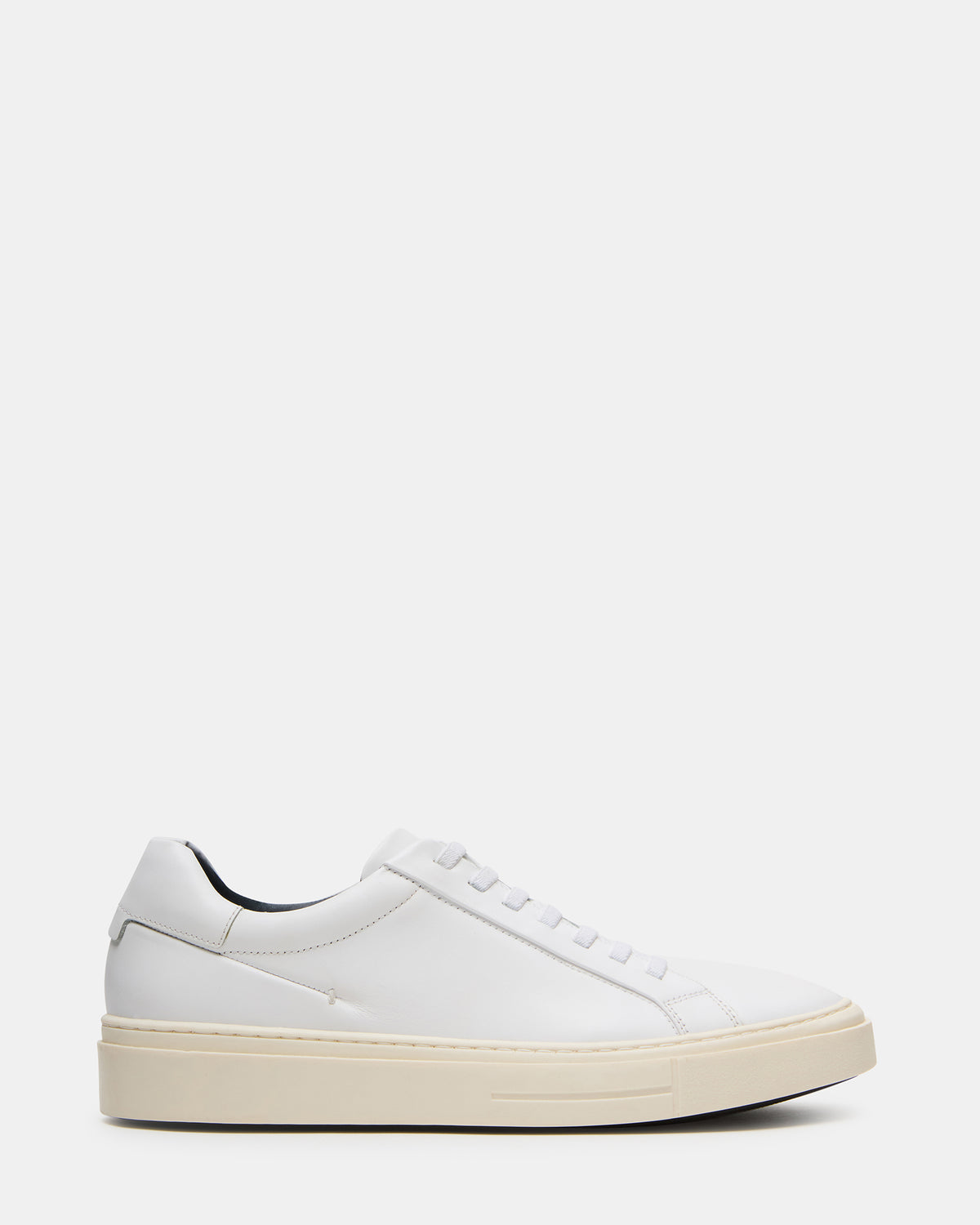 Steve Madden ZOII White Leather Men's Low-Top Lace-Up Sneaker
