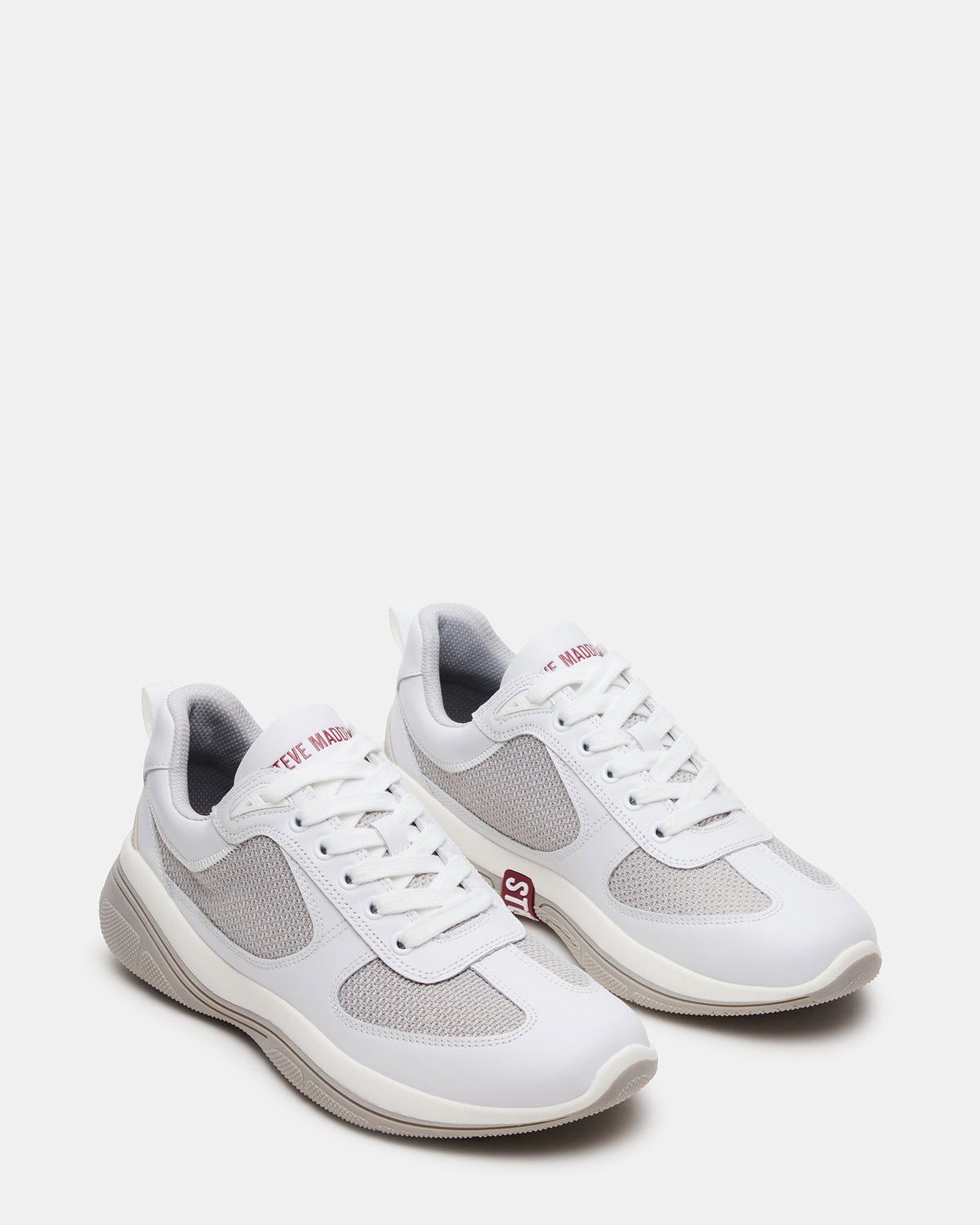 Steve Madden PICOLO White Low-Top Lace-Up Men's Sneaker