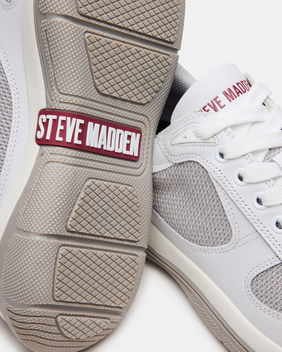 Steve Madden PICOLO White Low-Top Lace-Up Men's Sneaker