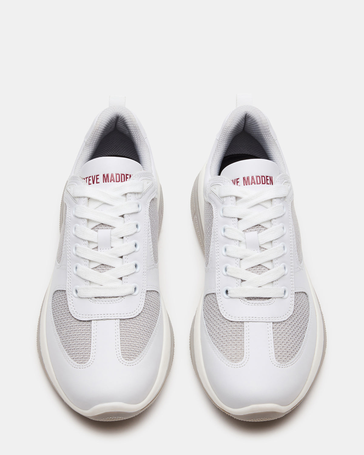 Steve Madden PICOLO White Low-Top Lace-Up Men's Sneaker