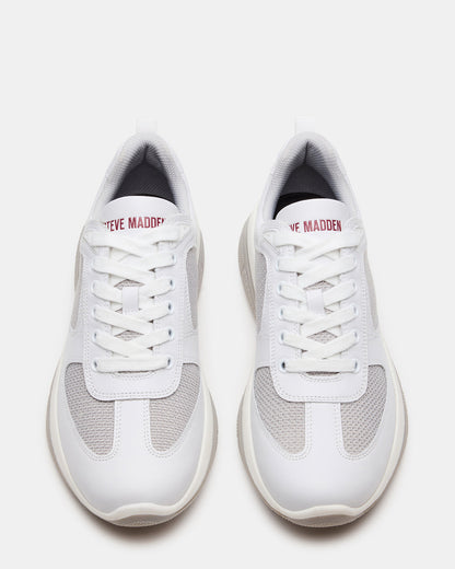 Steve Madden PICOLO White Low-Top Lace-Up Men's Sneaker