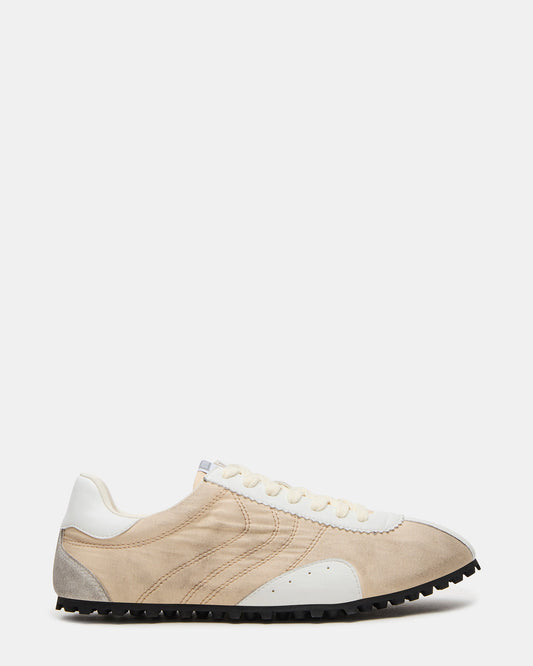 Steve Madden PUZZLE Cream Low-Top Lace-Up Men's Sneaker
