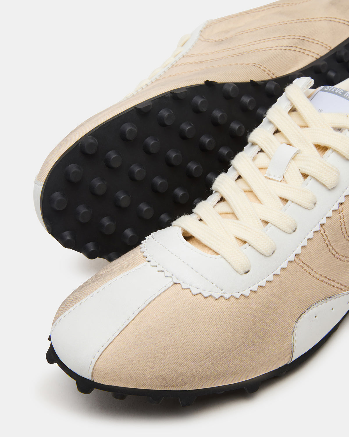 Steve Madden PUZZLE Cream Low-Top Lace-Up Men's Sneaker