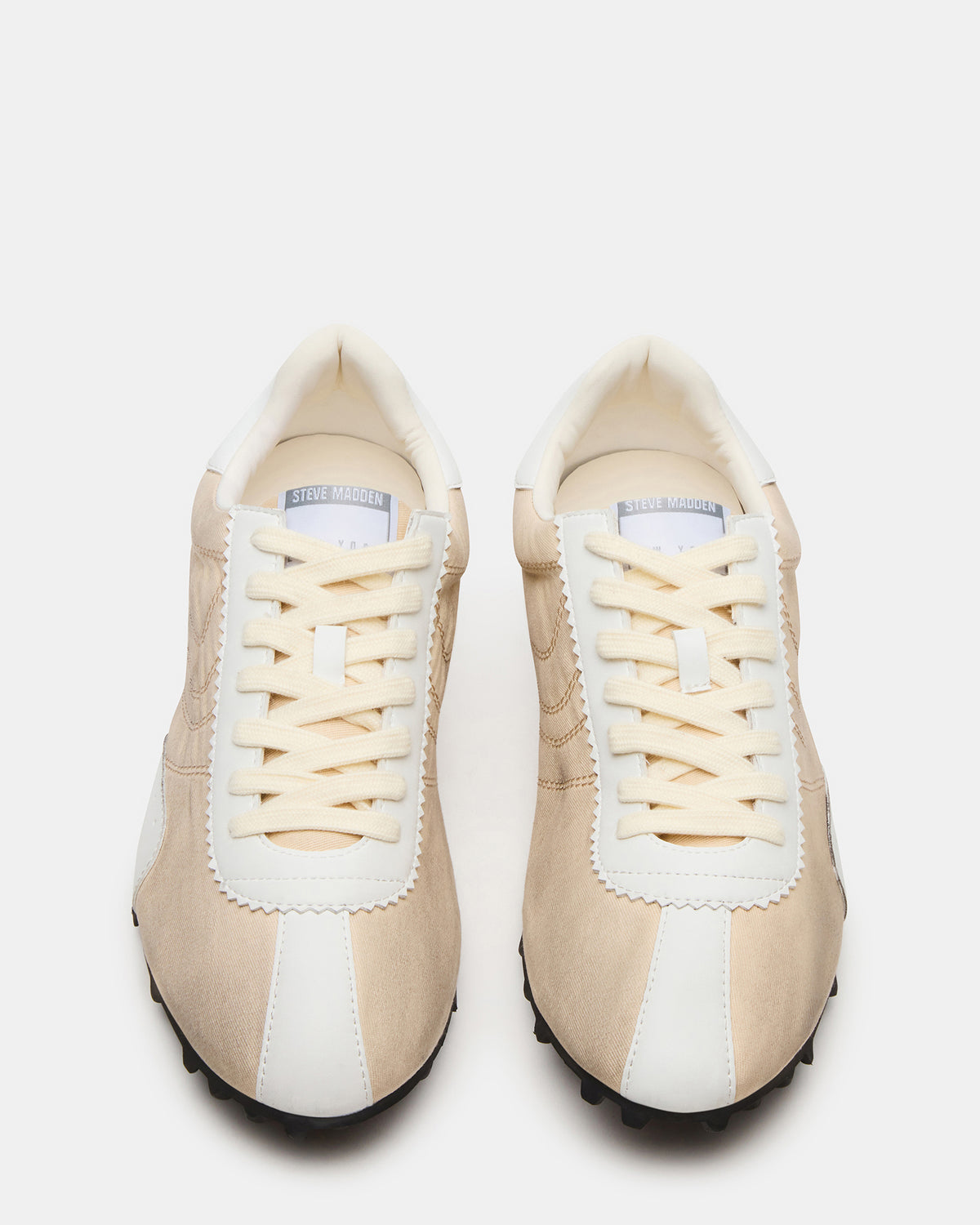 Steve Madden PUZZLE Cream Low-Top Lace-Up Men's Sneaker