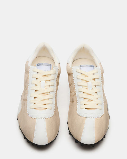 Steve Madden PUZZLE Cream Low-Top Lace-Up Men's Sneaker
