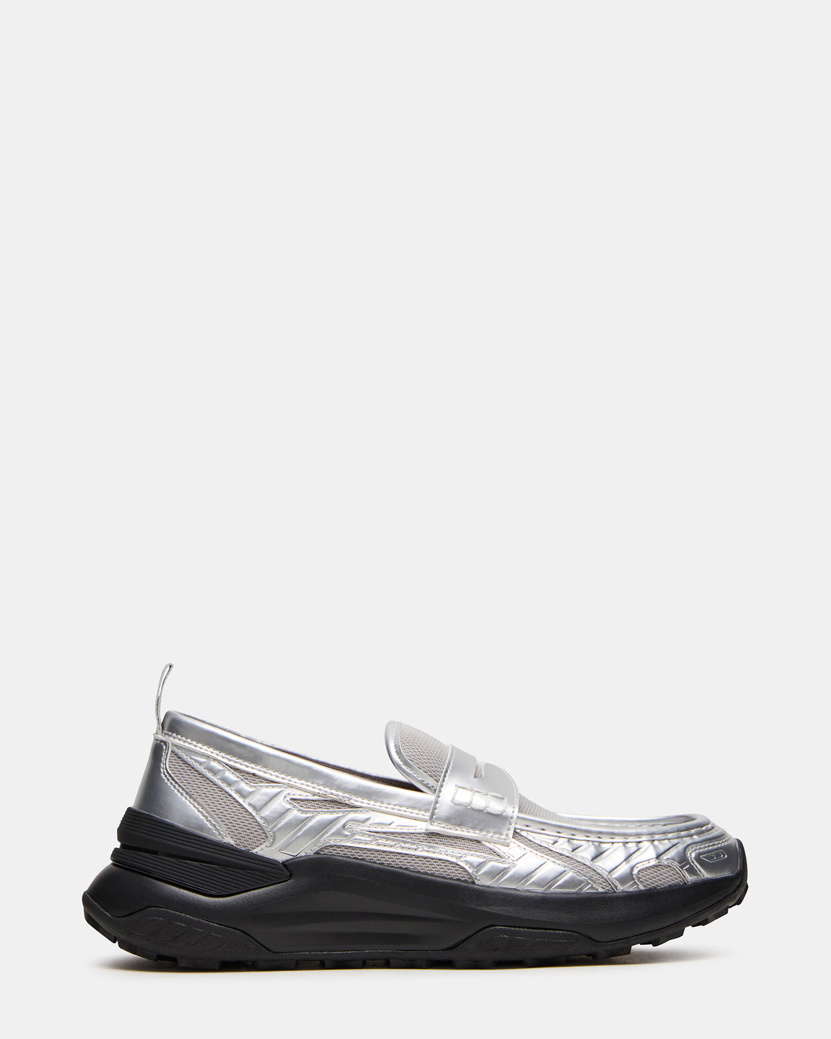 Steve Madden PARRISH Silver Low-Top Slip-On Men's Sneaker