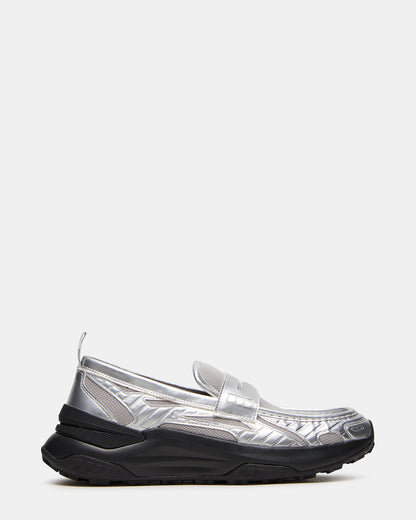 Steve Madden PARRISH Silver Low-Top Slip-On Men's Sneaker