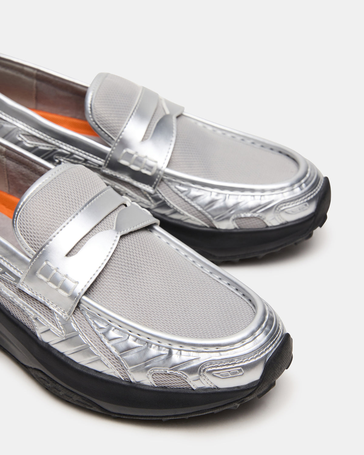 Steve Madden PARRISH Silver Low-Top Slip-On Men's Sneaker