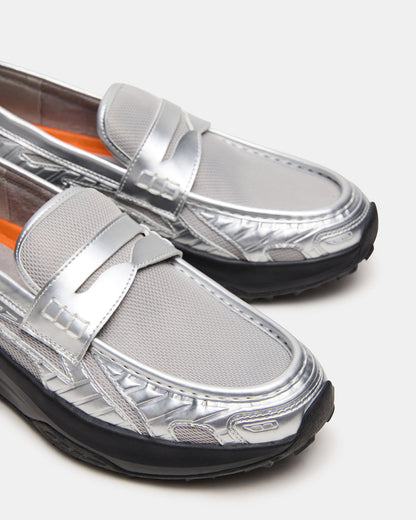Steve Madden PARRISH Silver Low-Top Slip-On Men's Sneaker