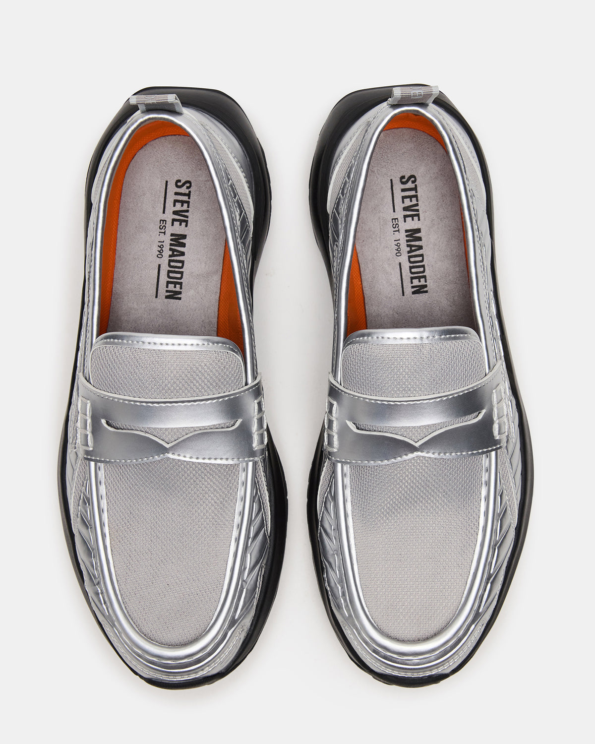 Steve Madden PARRISH Silver Low-Top Slip-On Men's Sneaker
