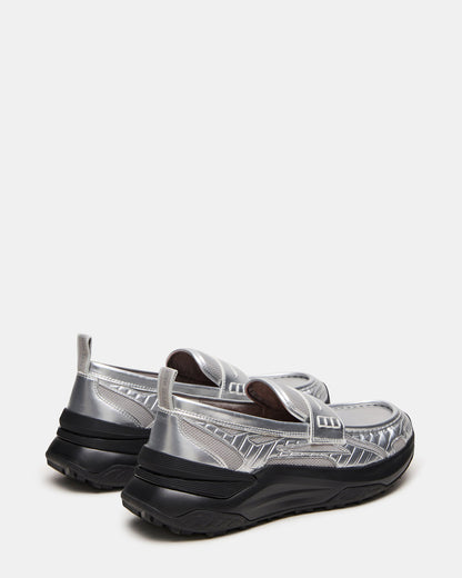 Steve Madden PARRISH Silver Low-Top Slip-On Men's Sneaker