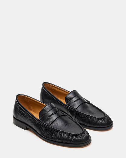 Steve Madden QUINCEY Black Leather Slip-On Men's Loafer