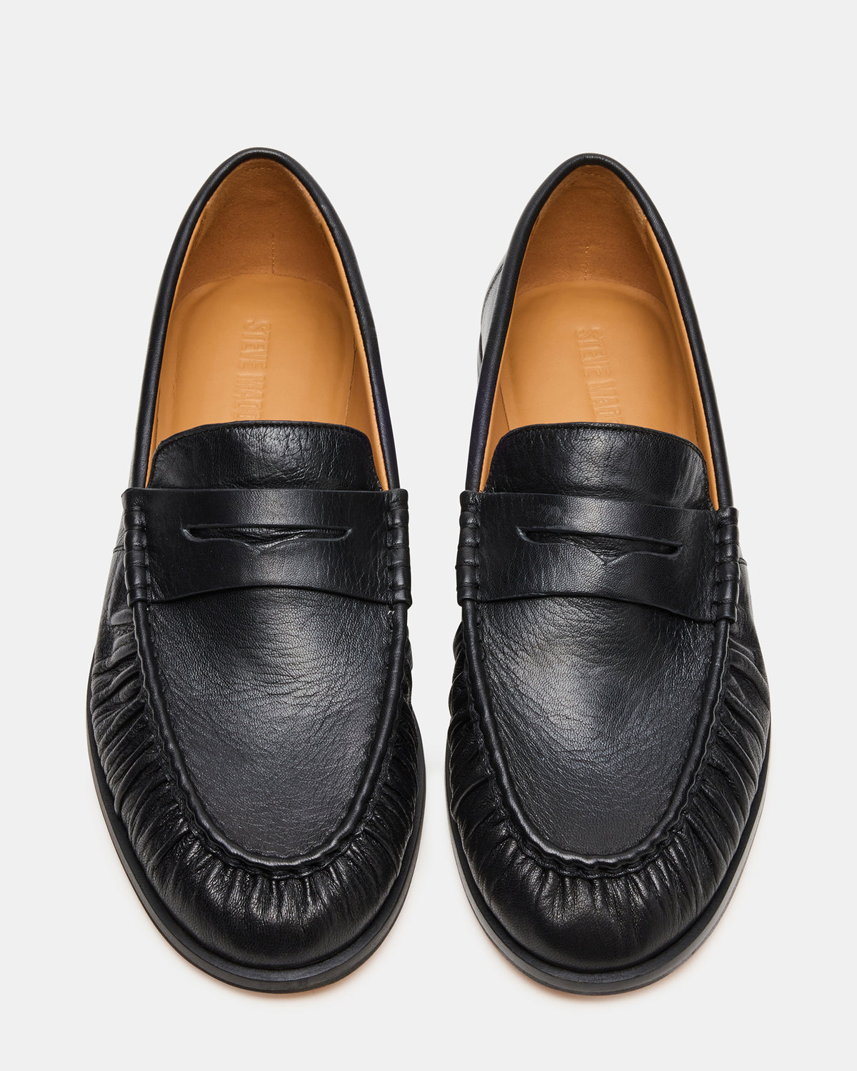 Steve Madden QUINCEY Black Leather Slip-On Men's Loafer