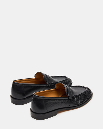 Steve Madden QUINCEY Black Leather Slip-On Men's Loafer