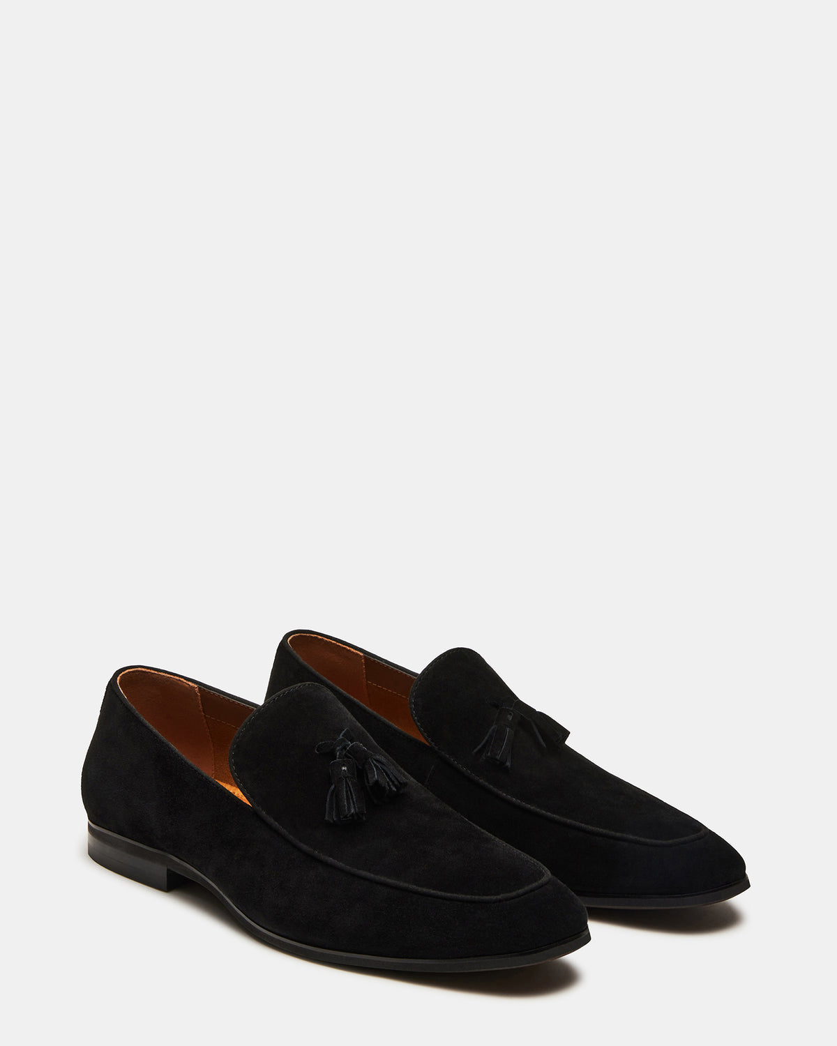 Steve Madden ONDRE Black Suede Tassel Slip-On Men's Loafer