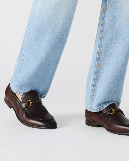 Steve Madden JAYSHAN Brown Leather Men's Dress Loafer